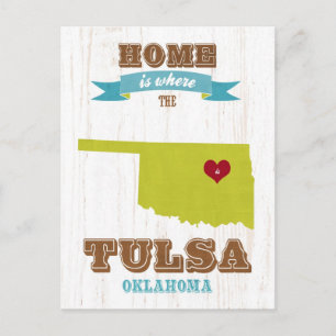 Cartão Postal Tulsa, Mapa De Oklahoma - Lar É Onde Está O Coraçã