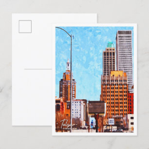 Cartão Postal Tulsa Oklahoma BeauBeauBeauily Oil Painting City