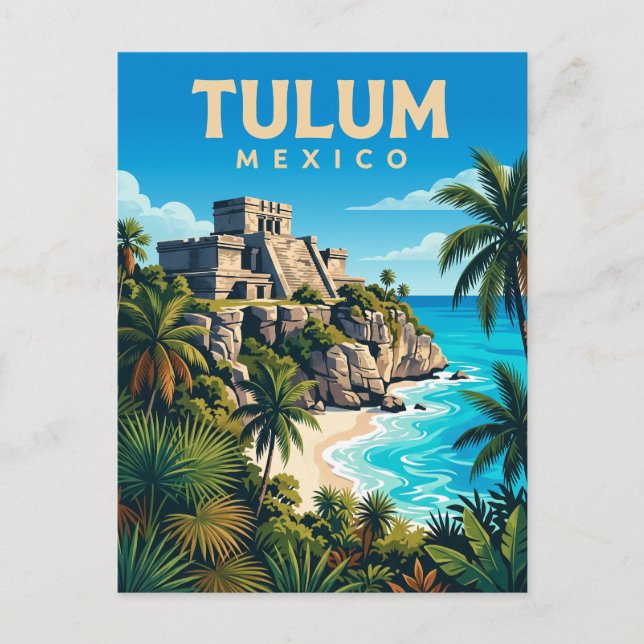 Cartão Postal Tulum México (Frente)