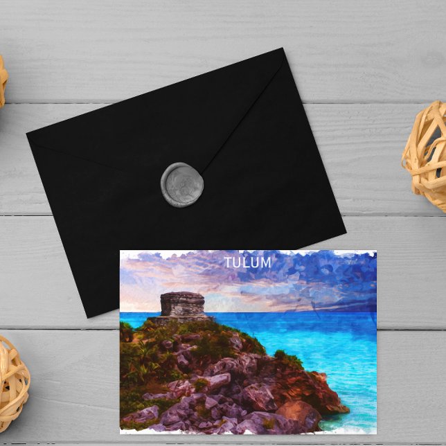 Cartão Postal Tulum Mexico Panorama View (tulum mexico panorama view postcard)