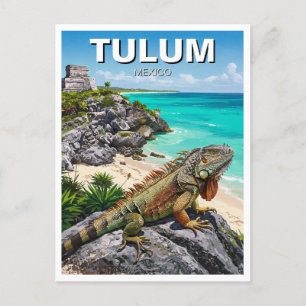 Cartão Postal Tulum Mexico Viagem Iguana