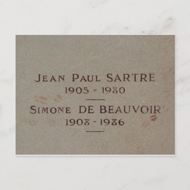 Cartão Postal Túmulo de Simone de Beauvoir e Jean-Paul Sartre (Frente)