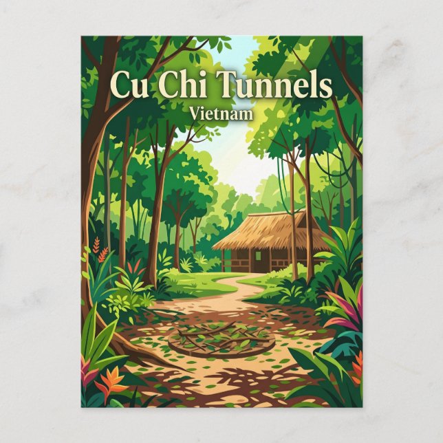 Cartão Postal Túneis de Cu Chi Vietnã (Frente)