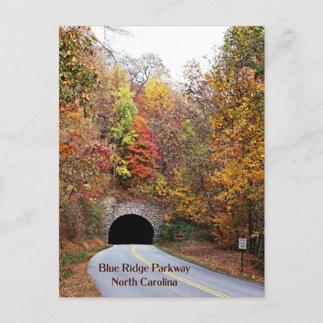 Cartão Postal Túnel no Blue Ridge Parkway da Carolina do Norte, (Frente)