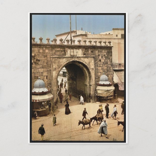 Cartão Postal Túnis. La porte fran&ccedil;ilicar Fotografia clás (Frente)