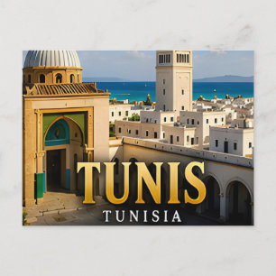 Cartão Postal Túnis Medina e Elegância Mediterrânea