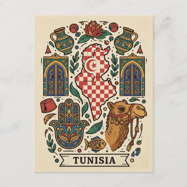 Cartão Postal Tunis Tunisia Travel (Frente)