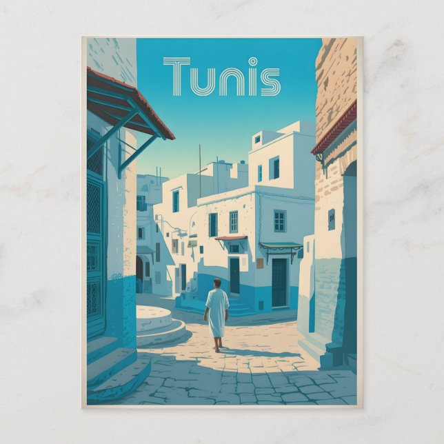 Cartão Postal Tunis vintage (Frente)