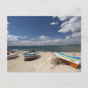 Cartão Postal Tunísia, Cap Bon, Hammamet, barcos de pesca em