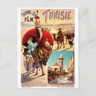 Cartão Postal Tunísia PLM Tunísia Cartaz de Viagem Vintage Resta