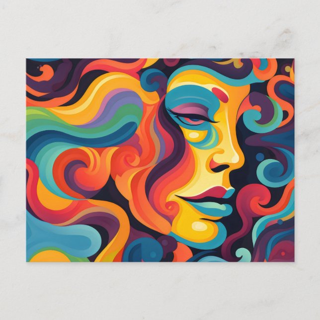 Cartão Postal Turbilhão Vibrante de Emoções (Frente)