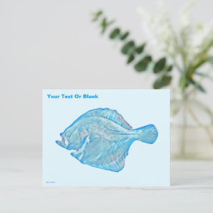 Cartão Postal Turbot azul