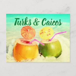 Cartão Postal Turcos e Caicos cocos
