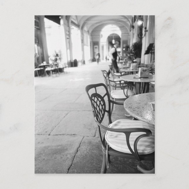 Cartão Postal Turim Itália, Cafe e Archway (Frente)