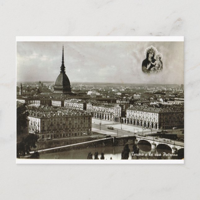 Cartão Postal Turim, Torino, vista da cidade (Frente)