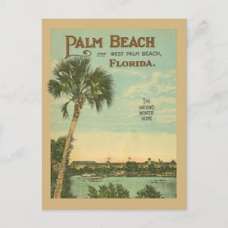 Cartão Postal Turismo Antigo de Palm Beach Flórida