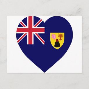 Cartão Postal Turks e Caicos Islands Flag Heart