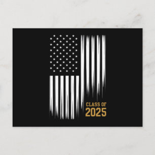 Cartão Postal Turma De 2025 Bandeira Americana De Formatura De E