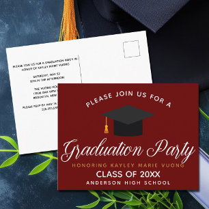 Cartão Postal Turma de Formatura Vermelha de 2023 Festa Escolar 