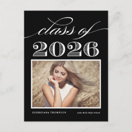 Cartão Postal Turma Vintage de 2026 Foto de Formatura Preta