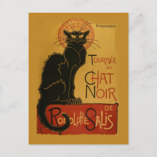 Cartão Postal Turnê de Chat Noir Gato Preto