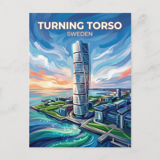 Cartão Postal Turning Torso Suécia (Frente)