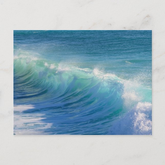 Cartão Postal Turquesa Azul-Ondas do Oceano Azul (Frente)
