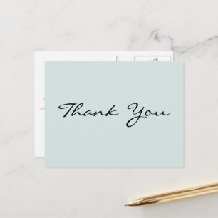 Cartão Postal Turquesa Dourada Elegante Moderna, Obrigado