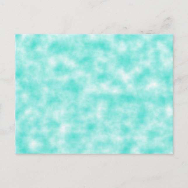 Cartão Postal Turquesa e nuvens de espirais mosqueadas marmoread (Frente)