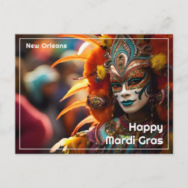 Cartão Postal 💚 💜 turquesa Elegância: Radiância Mardi Gras
