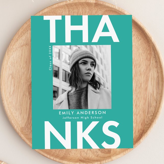 Cartão Postal Turquesa | Graduação de Foto em Formando Negrito O (Criador carregado)