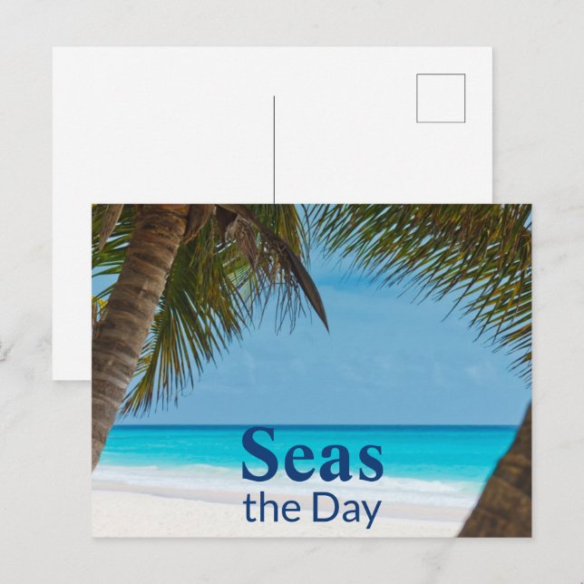 Cartão Postal Turquesa tropical cena de praia de Sandy (Frente/Verso)