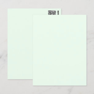 Cartão Postal Turquesa Verde Suave Branco Pálido Pastel Cor Sóli