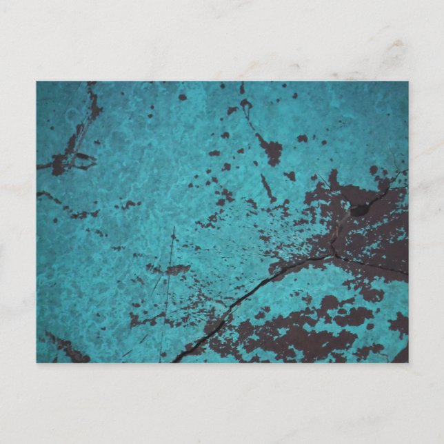 Cartão Postal Turquoise Blue Rusted (Frente)