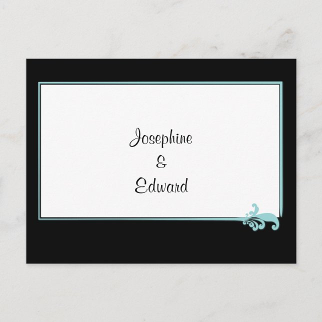 Cartão Postal Turquoise Fleur de lis (Frente)