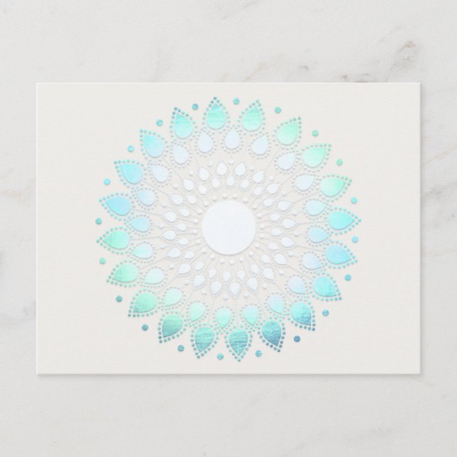 Cartão postal Turquoise Lotus Floral Mandala (Frente)