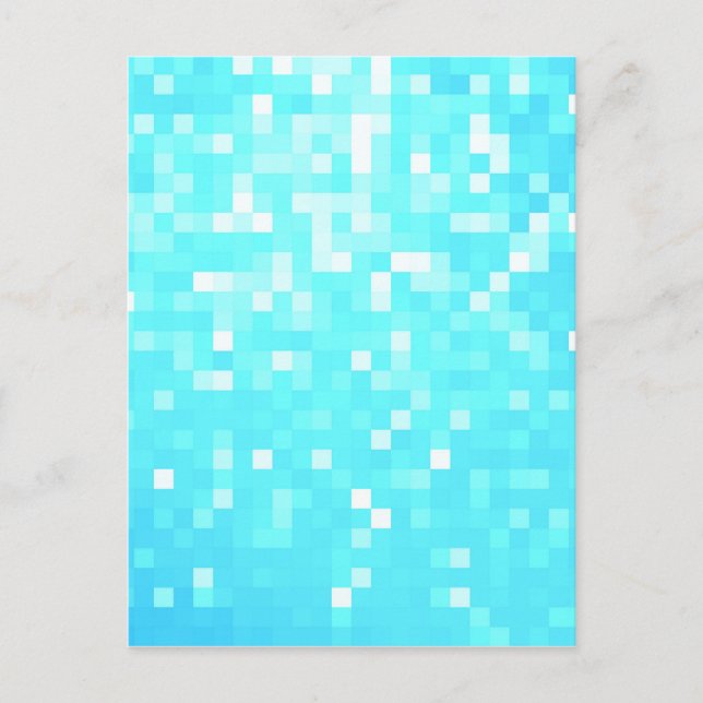Cartão Postal Turquoise Pixel Sparkle (Frente)