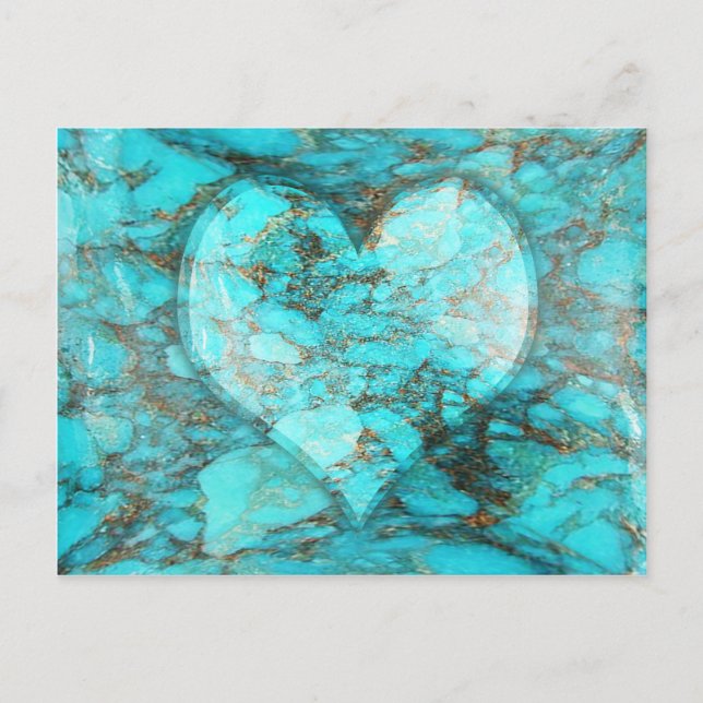 Cartão Postal Turquoise Rock Heart (Frente)