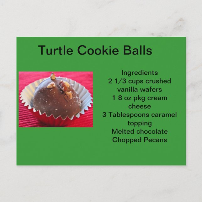 Cartão Postal Turtle Cookie Balls (Frente)