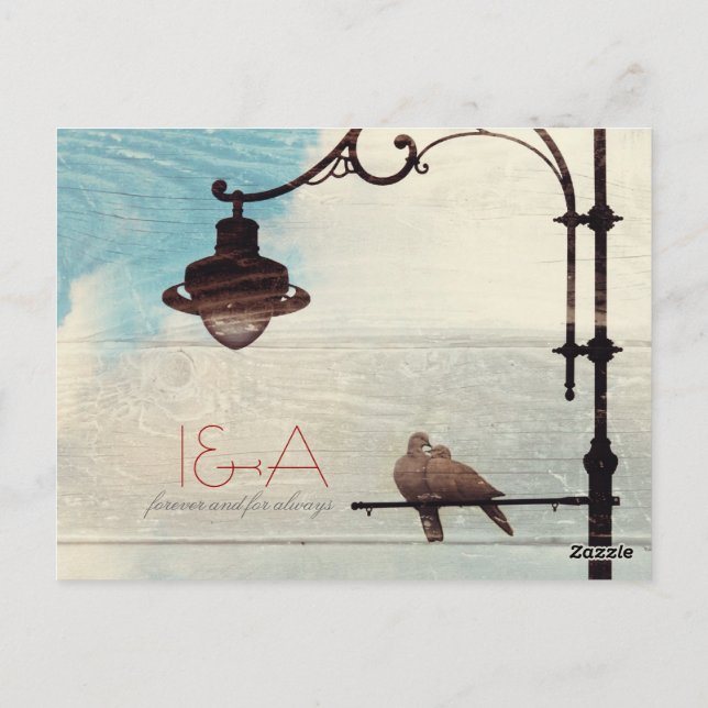 Cartão Postal Turtle Doves - amor e fidelidade (Verso)