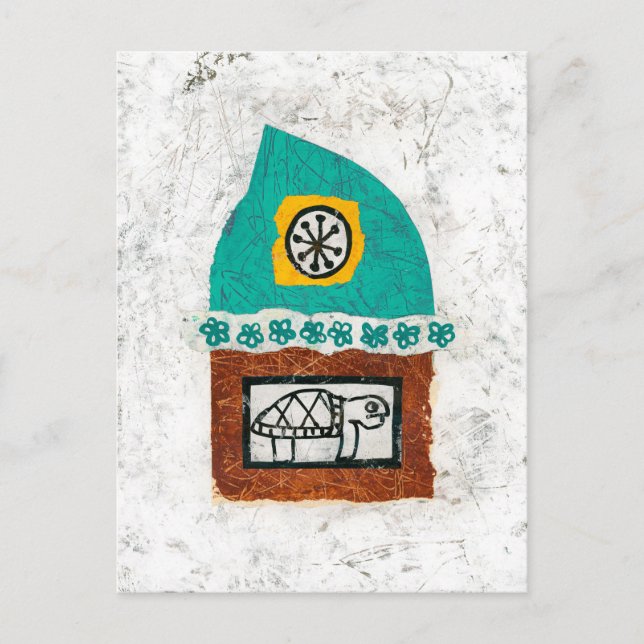 Cartão Postal Turtle Itching Para Cartão-Postal De Luta (Frente)