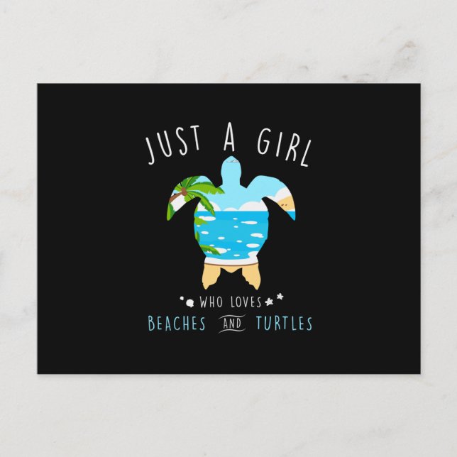 Cartão Postal Turtle Just A Girl Who Loves Beachs And Turtles (Frente)