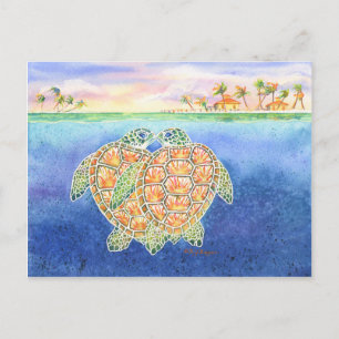 Cartão Postal Turtle Love