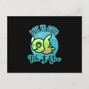 Cartão Postal Turtle Lover   A Vida É Boa Com Uma Tartaruga