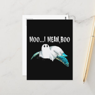 Cartão Postal Turtle Moo Eu Quero Dizer Boo Engraçada Mulher do 