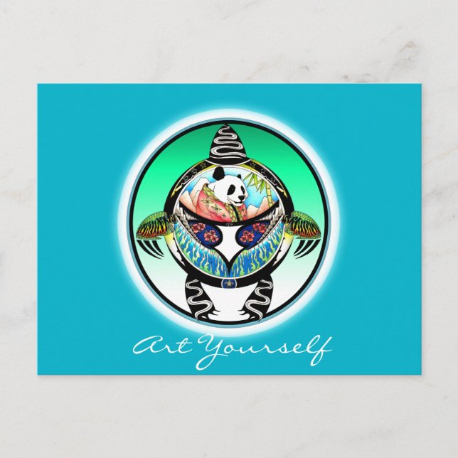Cartão Postal Turtle Panda (Frente)