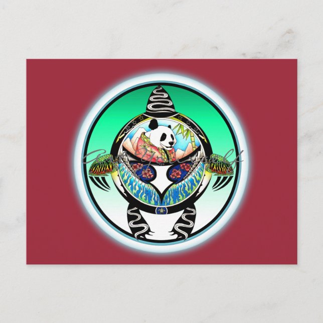 Cartão Postal Turtle Panda (Frente)
