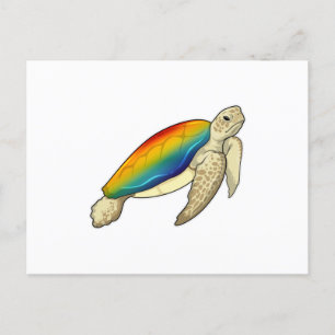Cartão Postal Turtle Rainbow