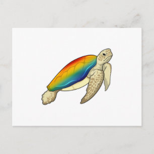 Cartão Postal Turtle Rainbow