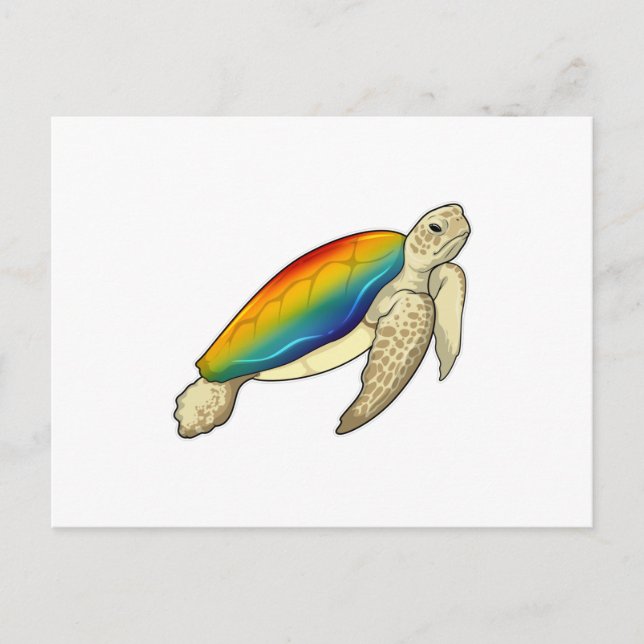 Cartão Postal Turtle Rainbow (Frente)